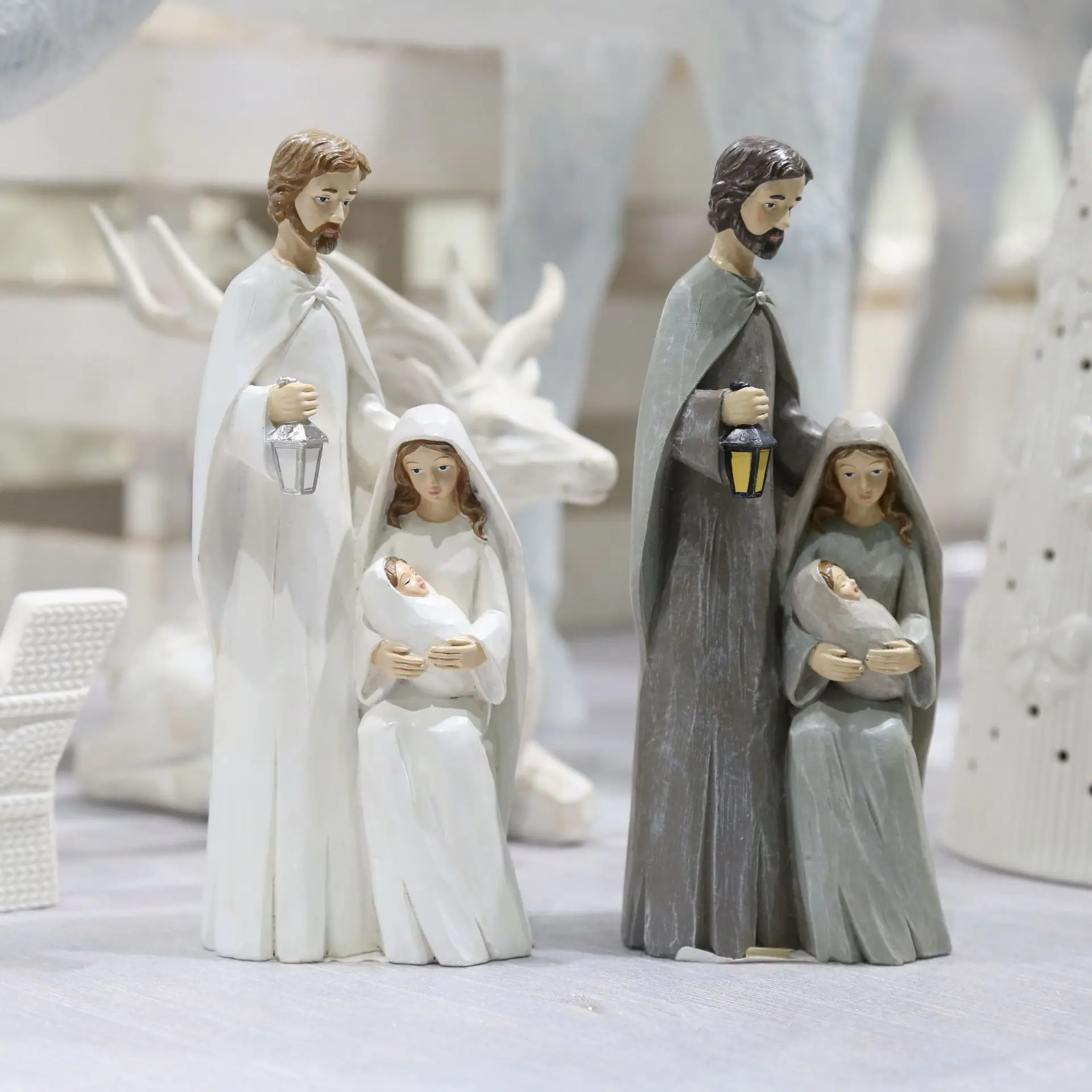 Decorative Figurines Statue Nativity Scene Resin Family Figure ...