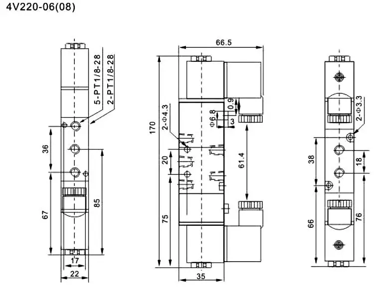 COVNA 5Way 2 Position Electric Solenoid Valve 4V210 Pneumatic parts air control valve