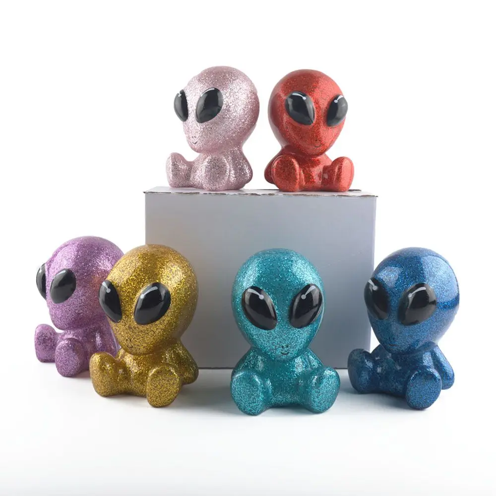 Factory Color Customization Gold Powder Alien Vinyl Ornaments Funny Gifts for Adults Bathtub Water Toys Novelty Toys