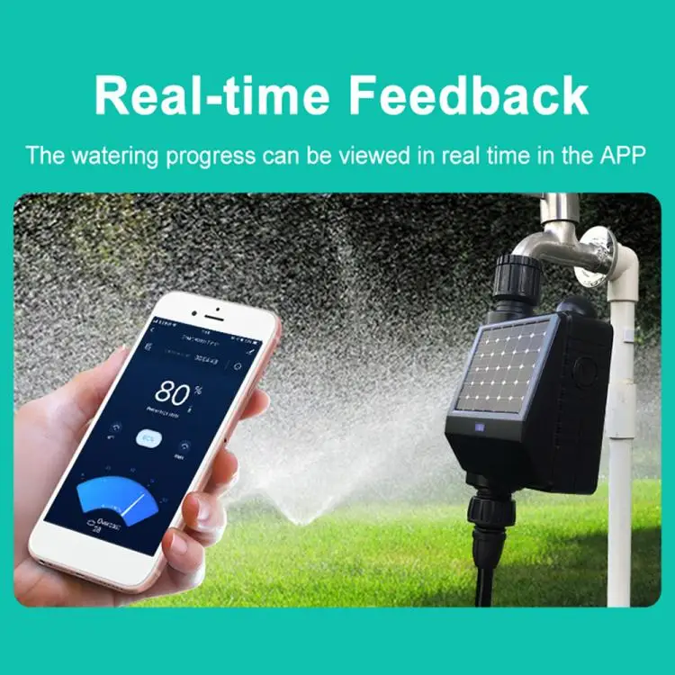 WiFi Sprinkler Timer with Zigbee Gateway Solar Powered Smart Water Timer Tuya APP and Voice Control Wireless Hose Faucet Timer f
