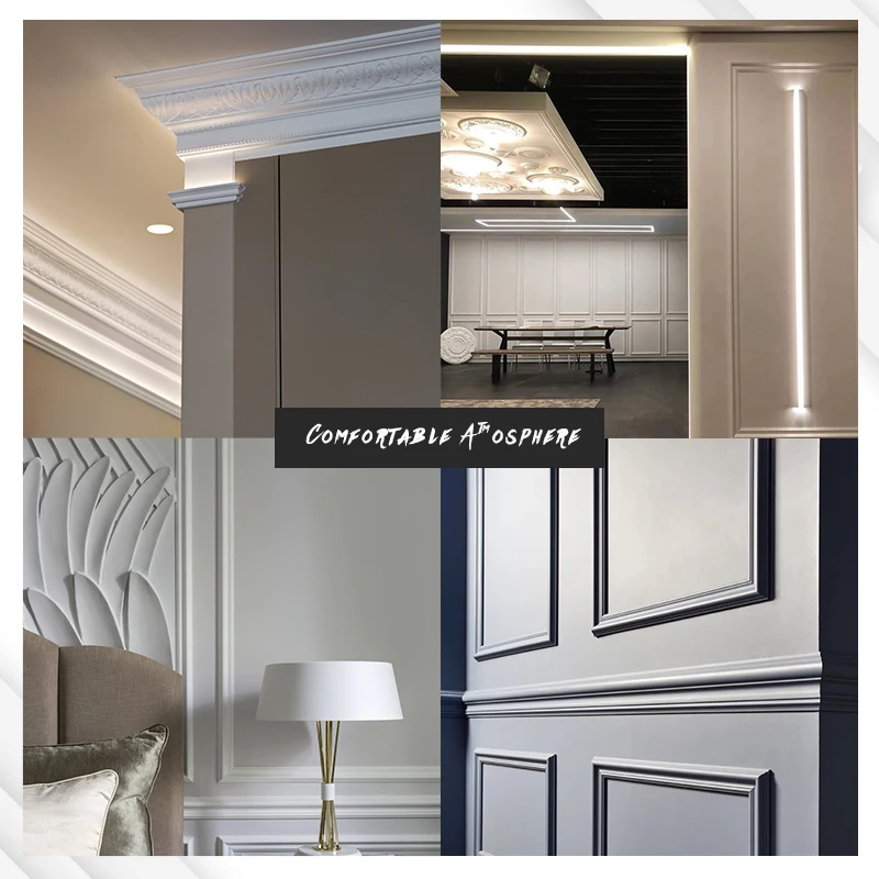 DBDMC Interior PS Wall Ceiling Cornice Moulding Crown Molding Led Bar Strip Light Skirting Baseboard