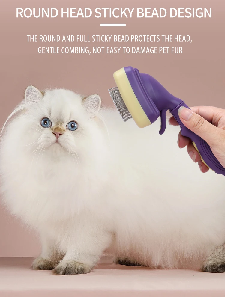 Factory Wholesale Custom Logo Self Cleaning Cat Pin Hair Brush Dog Pet Grooming Slicker Brush