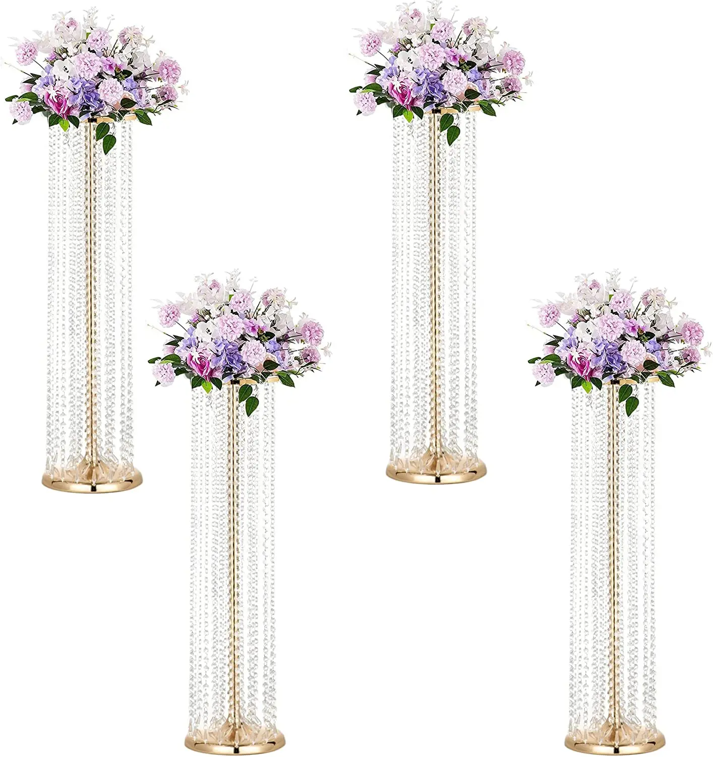 Luxurious Crystal Flower Stand Centerpieces On Floor Tall Metal Flower ...