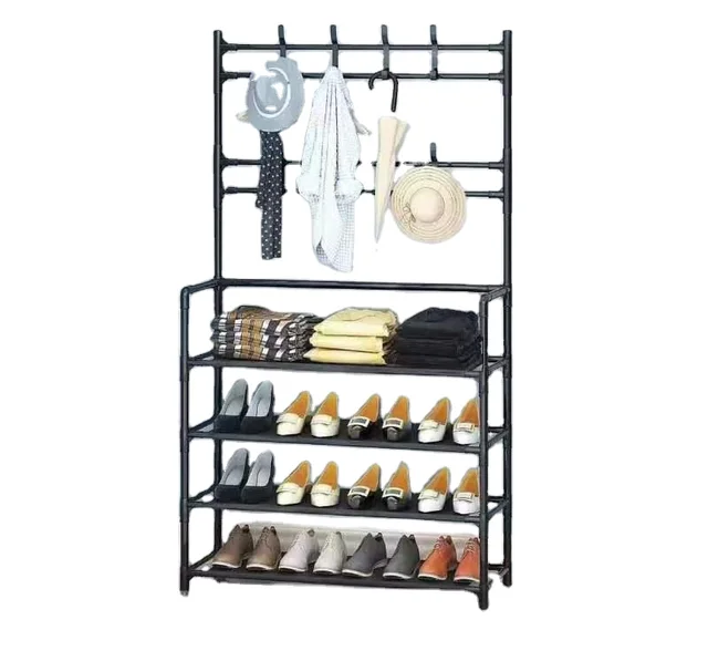 Simple clothing and hat storage rack, dustproof floor standing shoe and hat storage rack for dormitories and households cheap