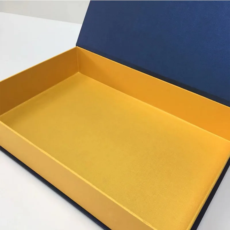 Wholesale Custom Print Luxury Deep Bule Flap Lid Cardboard Gift Packing Magnetic Closure Gift Rigid Paper Box