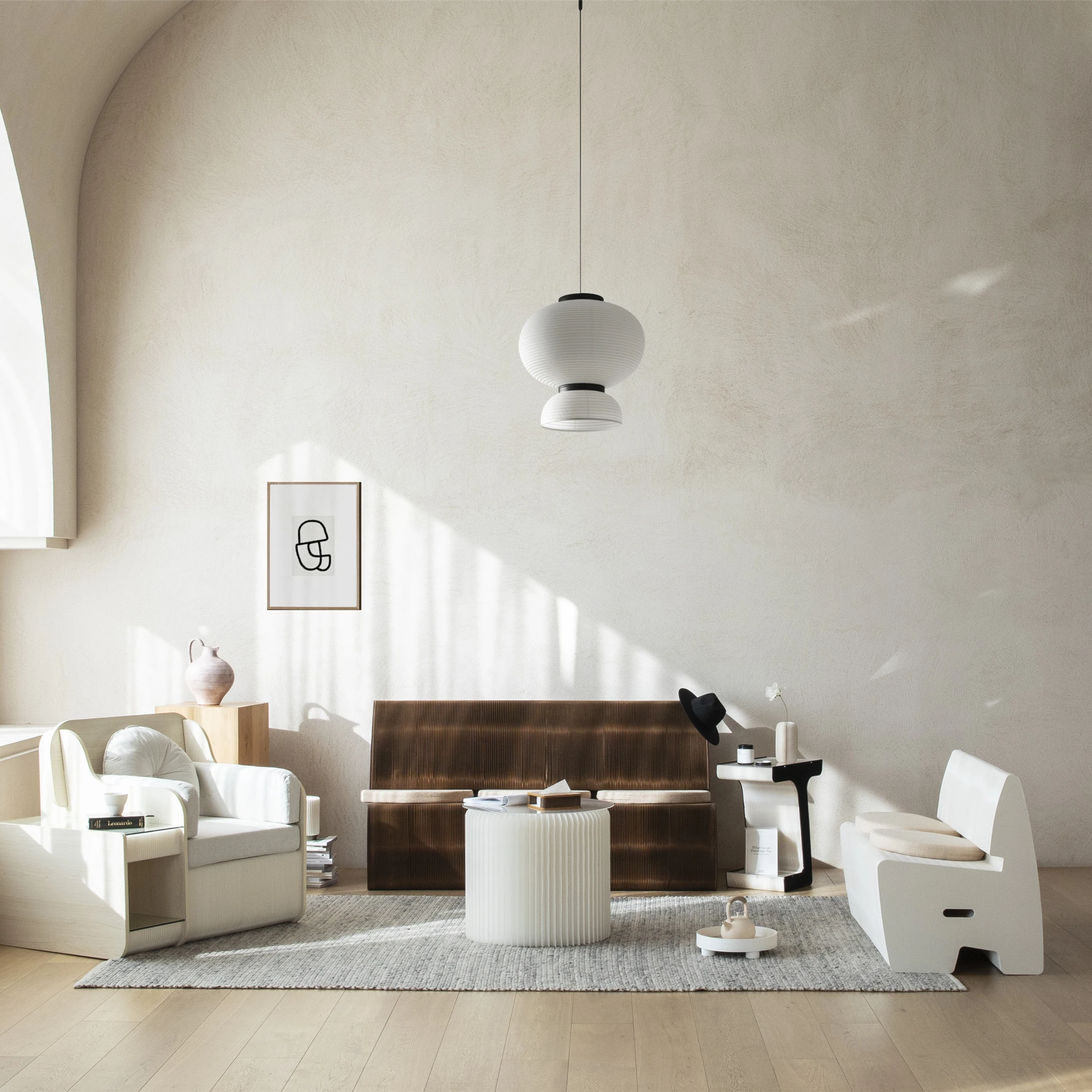 Ihpaperアコーディオンペーパーソファフレキシブルリビングルーム