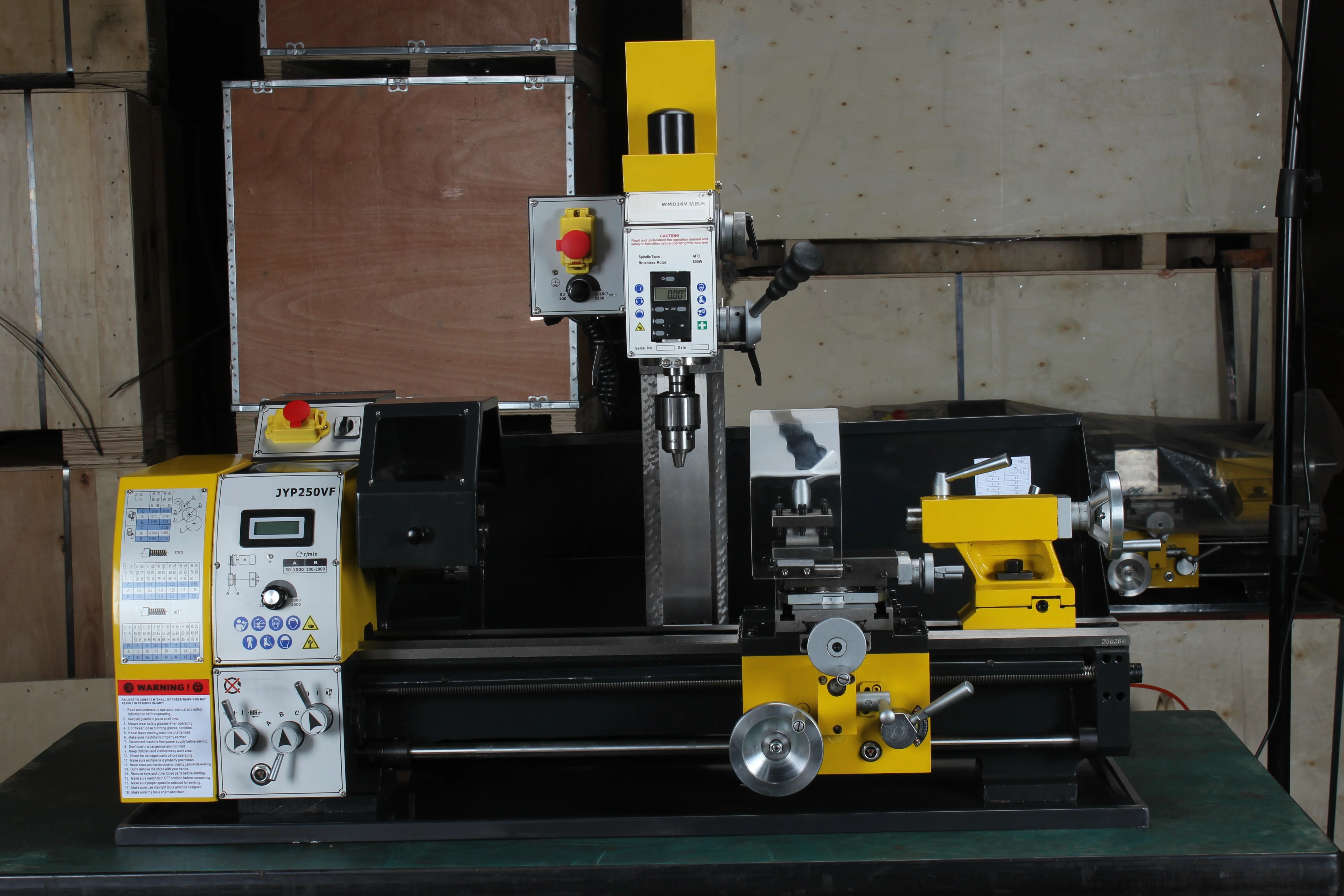 JY290VF Combination Lathe Universal Turning Cutting Drilling Milling Manual Mini Lathe Combo Lathe