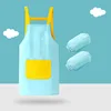 Children's painting two-piece suit-blue and yellow sleeves
