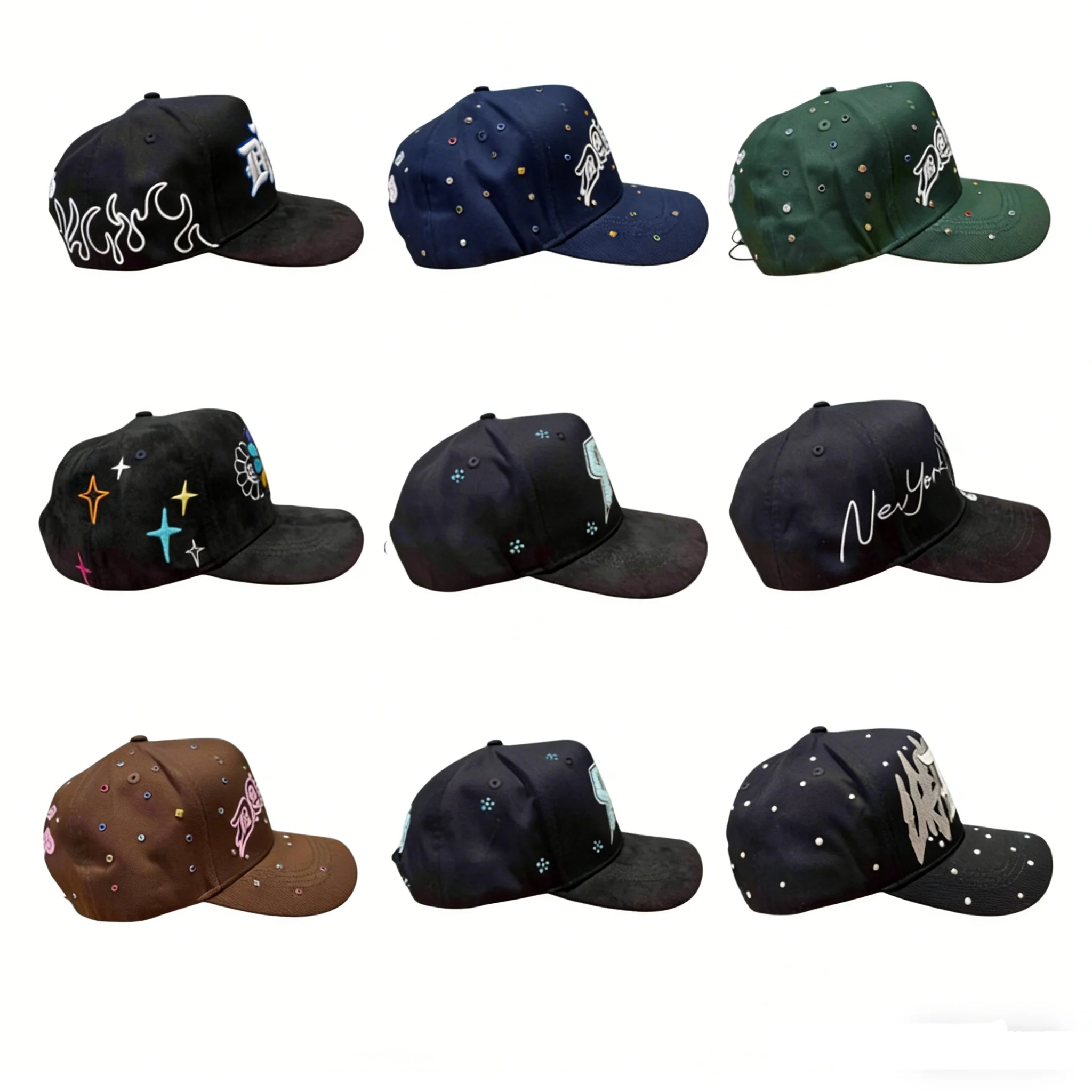 Factory Snapback 5-Panel Flat Brim Hat | 3D Embroidery Logo Unisex Cotton Summer Sports Breathable Fitted Cap for Men & Women
