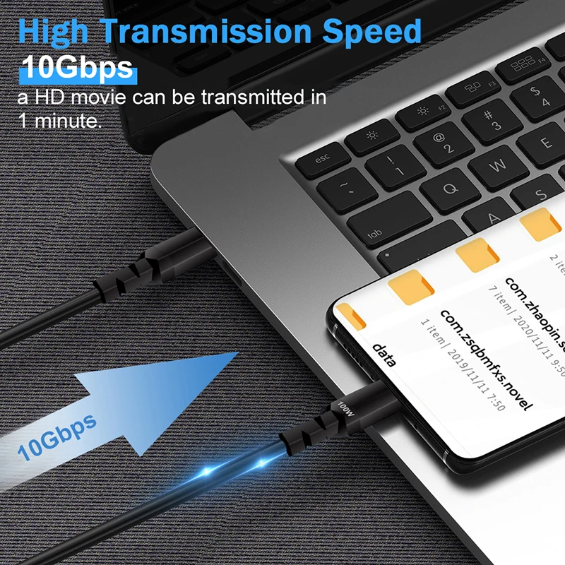Fast 100w Type C Data Cable Fast Charging 5A Cable C To C Charger Cables For Macbook Phone