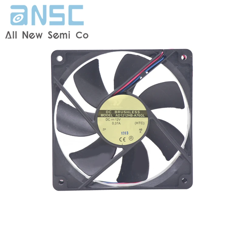 Original Axial flow fan AD1212HB-A76GL(HTC) 12V  120*120*25mm 0.37A Three-wire speed measuring fan for ventilation and cooling