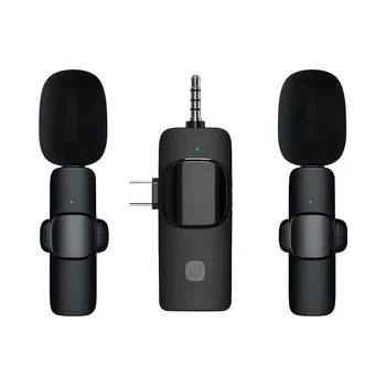 K15 3 In1 Lavalier Microphone Noise Cancelling Audio Wireless Microphone 2.4G Wireless Lavalier Microphone