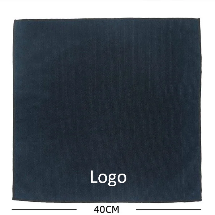 Custom Logo 30x30 Small Microfiber Cotton Black Hand Makeup Towels Woven Technics Salon Towels and Wash Cloths