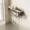 [Grey] Single layer 30cm hooked storage rack