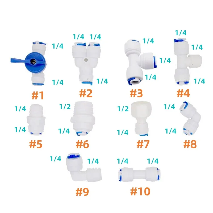 Push To Connect Raccordi Tipo T Filettatura Tee Tubo Connect 25/64"OD X 1/4" G Filettatura Maschio Push Fit Raccordi Tubi Push Lock Blue - Foto 8