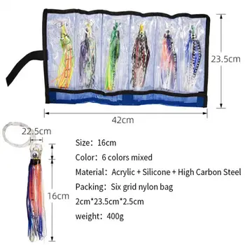 CHEERY 6.5Inch 43g Boat Big Game Tuna Marlin Fishing Bait Resin Octopus Squid Skirt Bionic Trolling Lure for Wahoo Saltwater – Trolling Lure – view 3