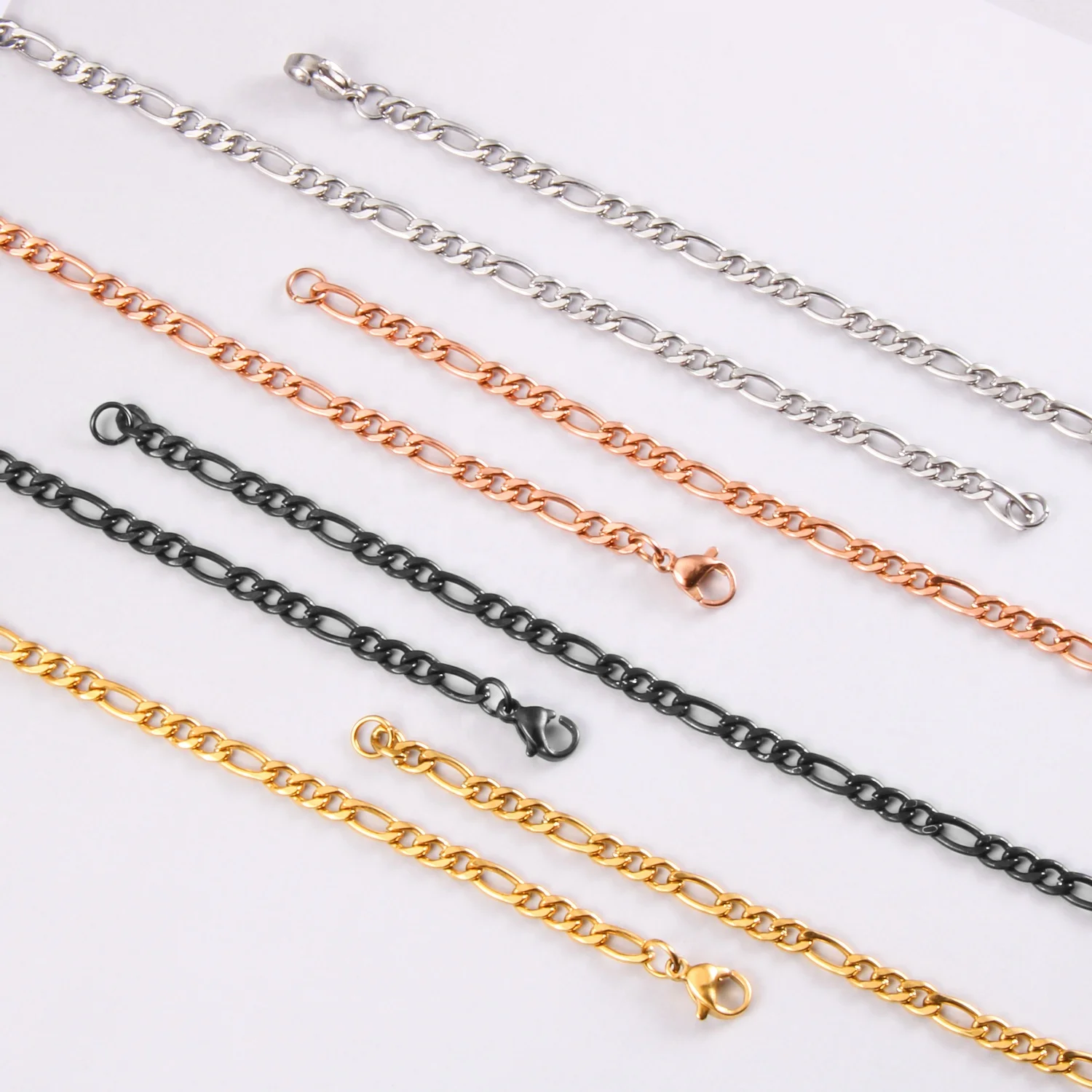 CRAFTD Gold Figaro Chain - 18K Gold Plated 316L Stainless Steel Men's Jewelry