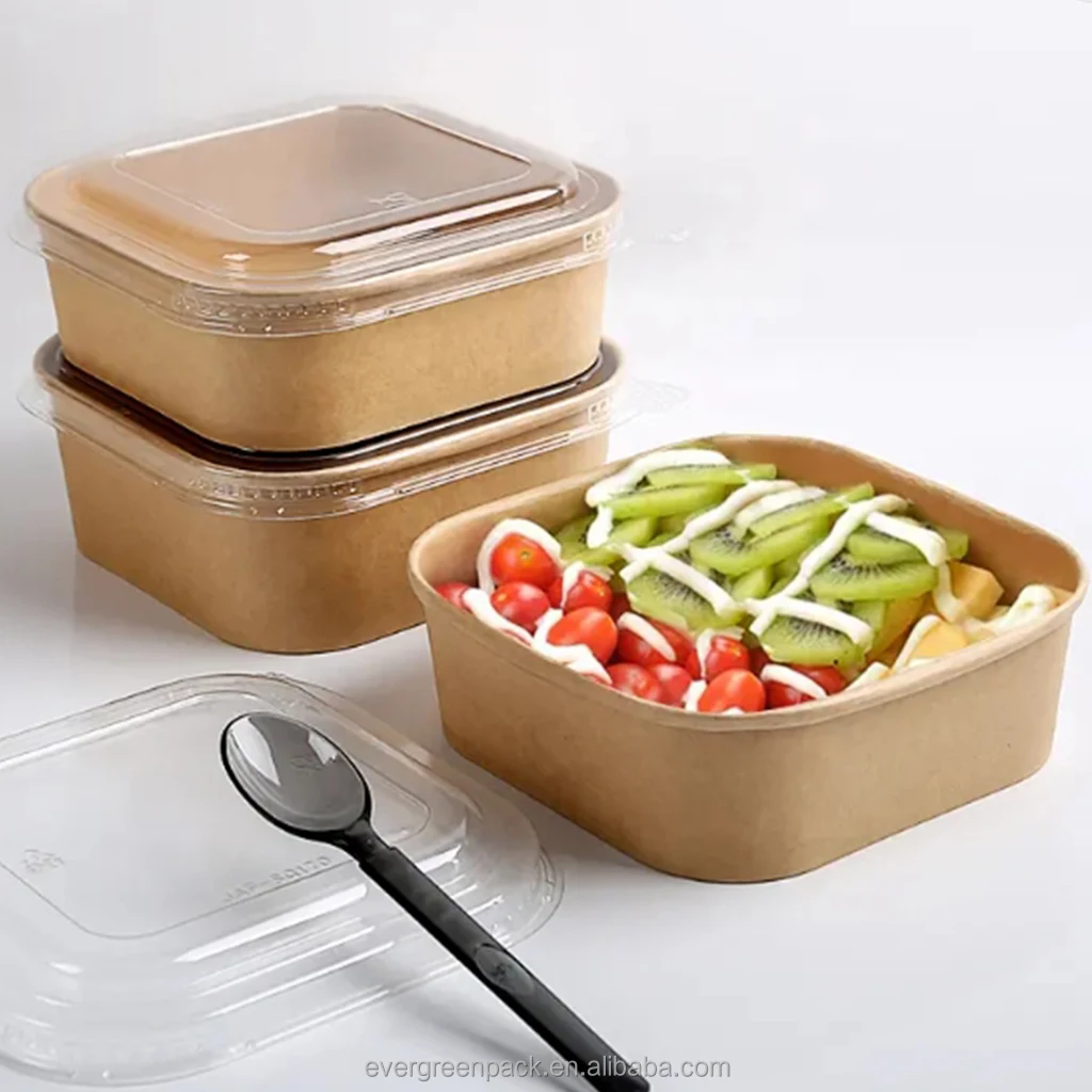Eco-friendly Recyclable Kraft Paper Box Microwavable Food