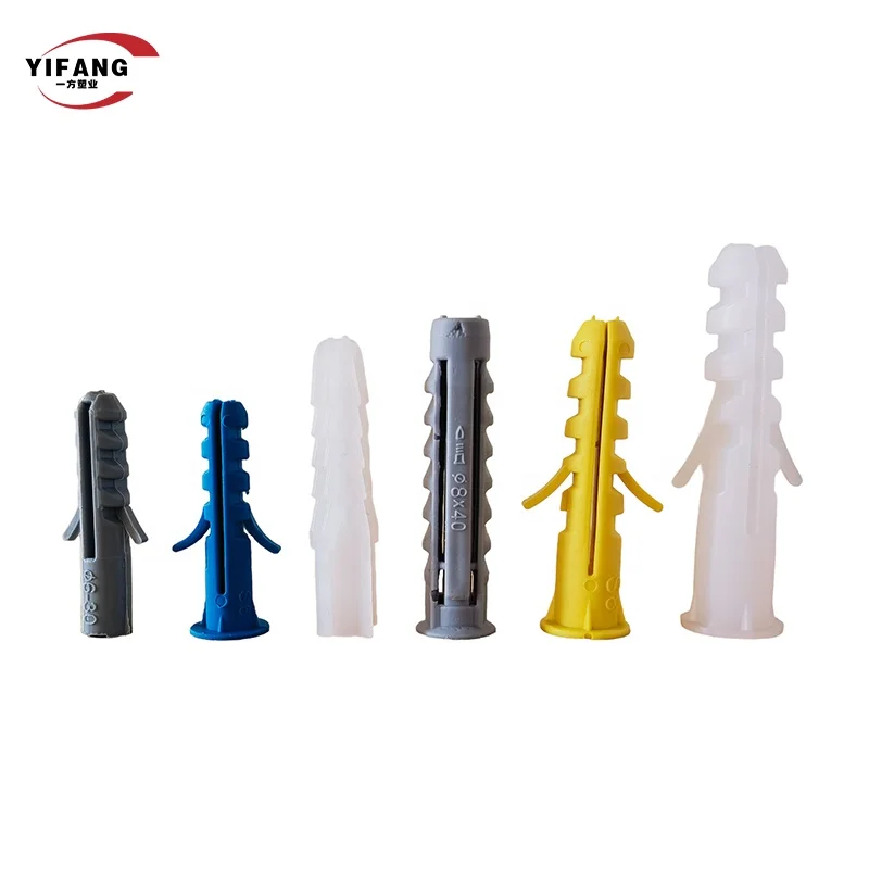 High quality sr 8*40mm drywall nail plastic integrated nylon anchor wall plug concrete bolt