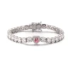 Pulsera de oro blanco de 14k con diamantes moissanita.