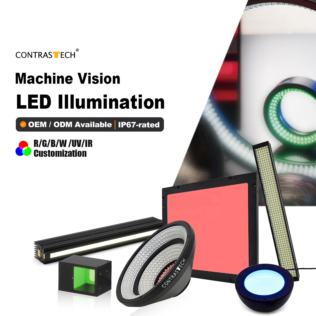 Industrial Inspection Lighting 45-Degree Circular LED Light Source DBS ...