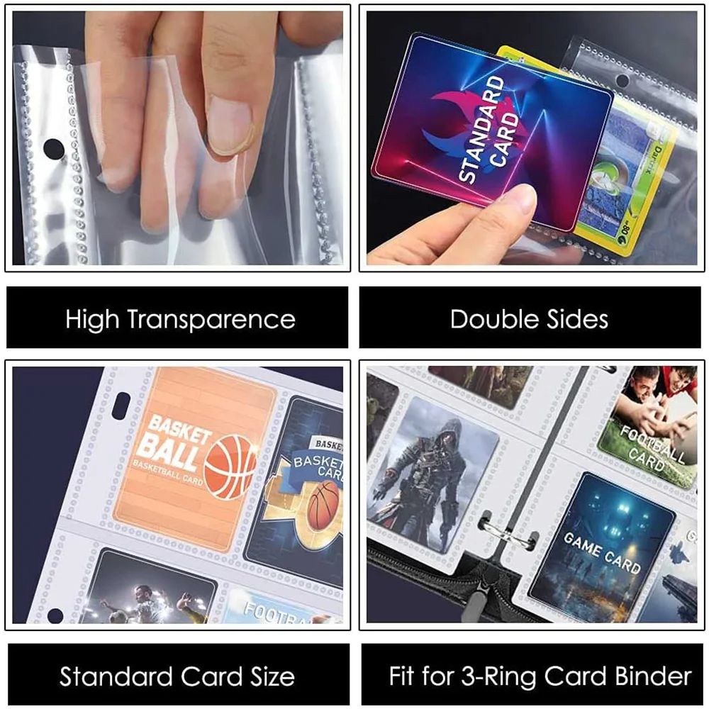 Alibaba.com: KXM Card Sleeves Pages, 4-Pocket design with 8 Sleeves Per Page,  ideal for Trading Cards and Business Cards. Streamline your card storage  with efficient organization solutions.
