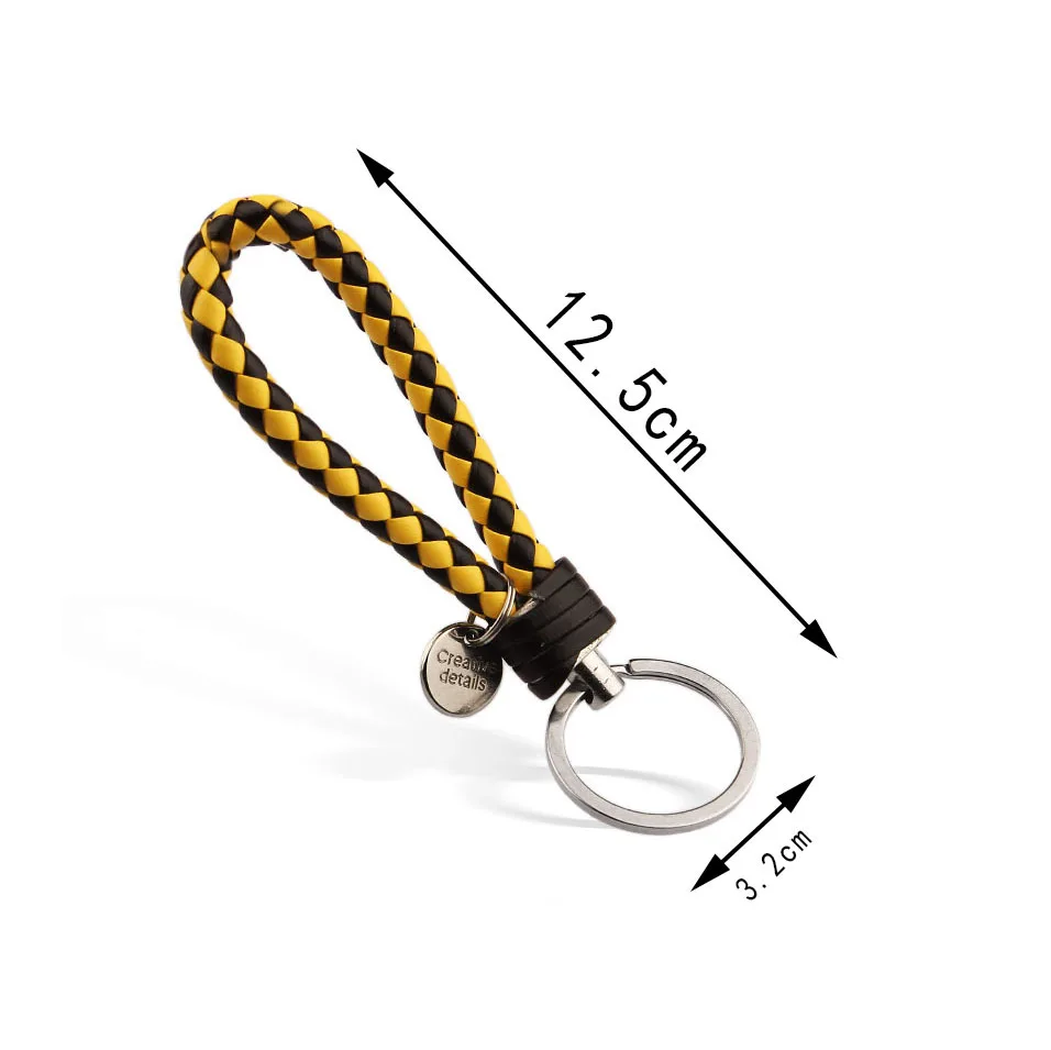 PU Leather Keychain Holder Braided Woven Rope Key Chain Keyring Handmade Pendant Wrist Keychain