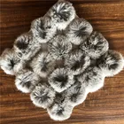 Fur Fluffy 8cm Rabbit Fur Ball Natural Fur Pom Poms For Beanie Hat