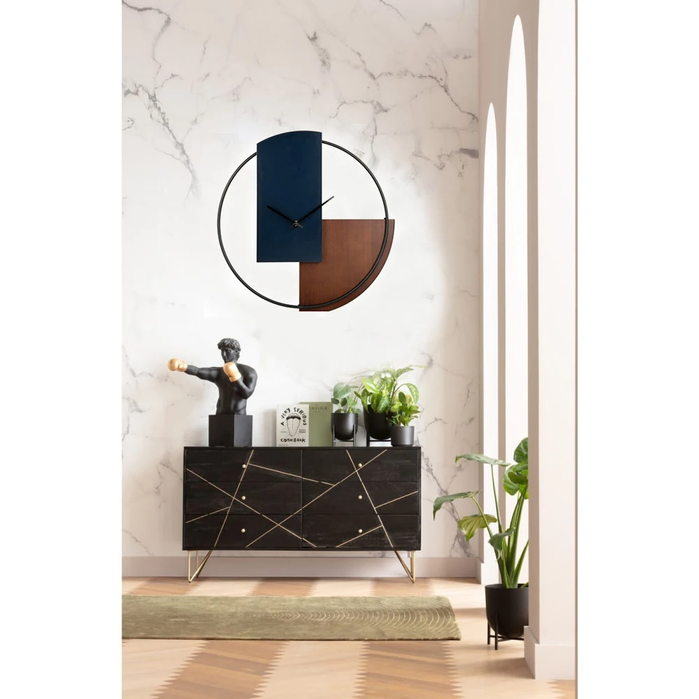 Mirrored Round Wall Clock 2022 Beite New Arrival Home Decorative Wooden Wall Clock For Sale