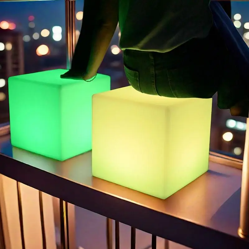 Wholesale Modern LED Chair with Illuminated Cube Plastic Bar Furniture for Dining Outdoor Hotel Night Club Hall Decorations