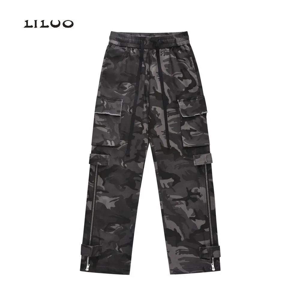 Camo Ripped Jeans Mens Pants Y2k Men Zara Jeans Zara Wide Leg