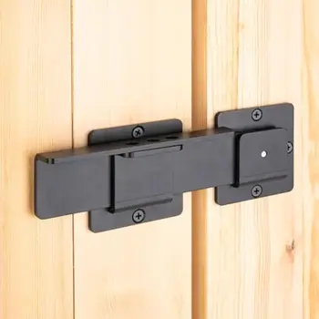 5.5" Matte Black Solid Wood Fence Gate Latch Heavy Duty Barn Door Flip Hardware with Finished Surface for Farmhouse Decoration