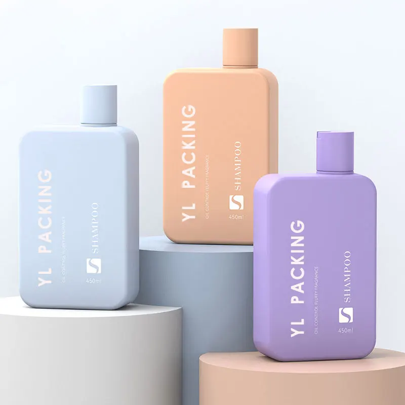 New Hepe Material 450ml Purple Blue Milk Tea Shampoo Bottle Orange Bottle Shampoo Tanning Oil