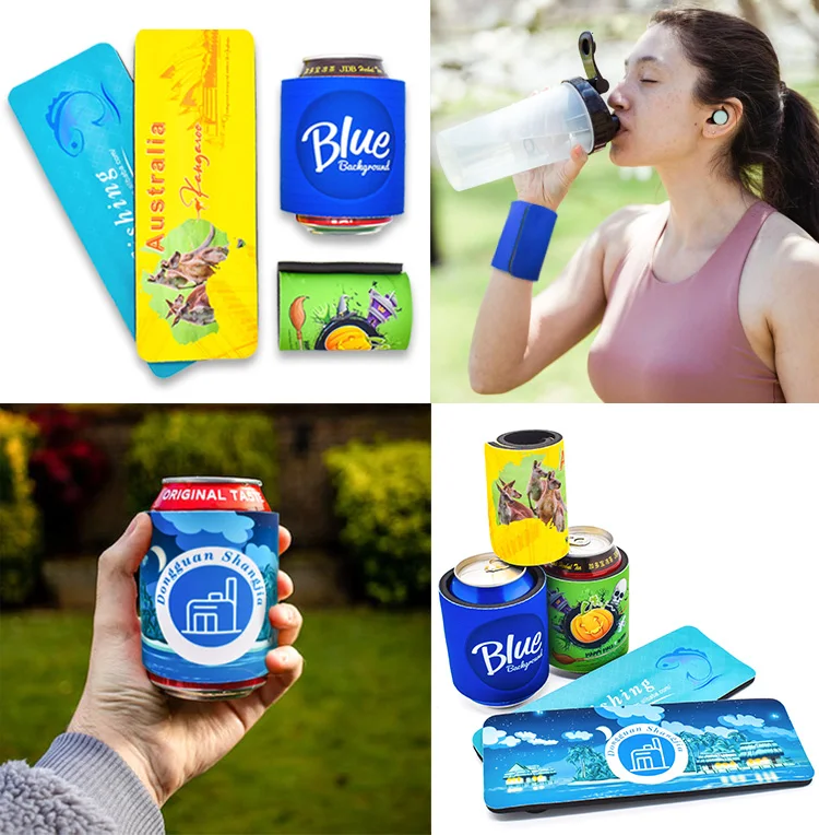 Factory Custom LogoWholsaale Blank Sublimation Neoprene Slap Wrap Can Cooler Insulated Beer Sleeve Slap Wrap Coozies supplier