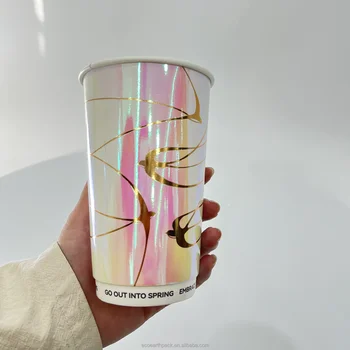 Custom LOGO Cafe Takeaway Cardboard 6oz 8oz 12oz 16 oz Cup for Hot Drink Single Double Wall Disposable Paper Coffee Cup With Lid