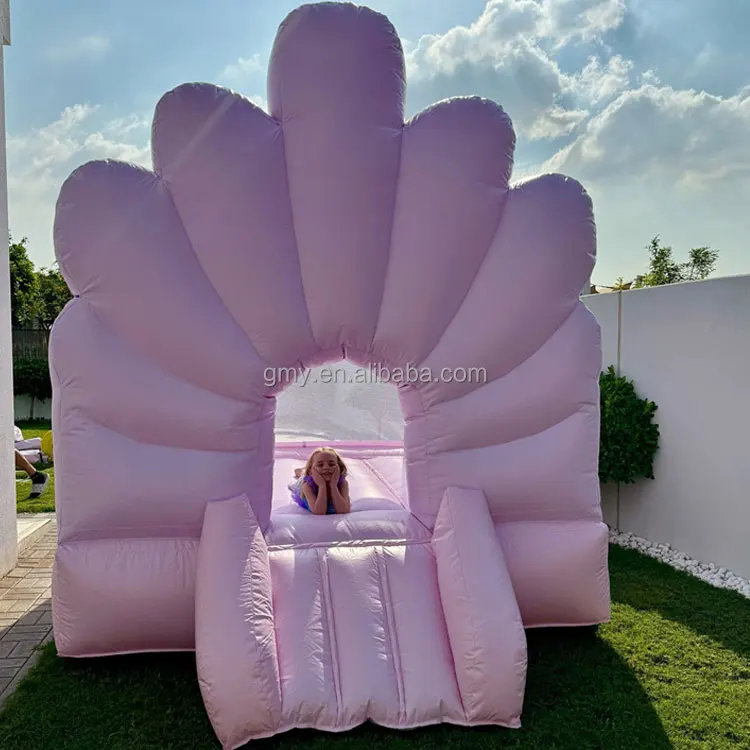 Small mini bouncy castle shell purple inflatable bounce house for party