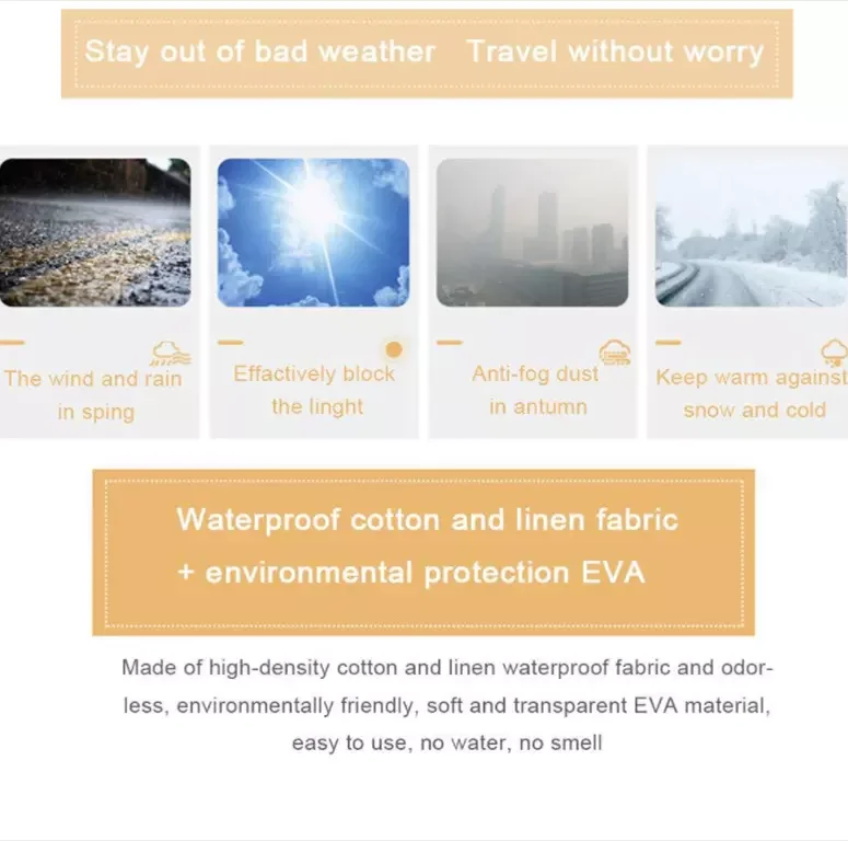 Stroller Cover Weather Shield Universal Waterproof Protection Umbrella Wind Dust Cover Stroller Rain Cover