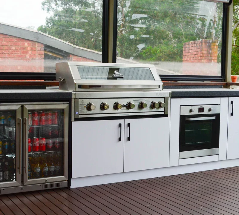 Vermont Customized Color Customized Size Stainless Steel Outdoor Bbq Modular Fiberglass Storage White Outdoor Kitchen Cabinet