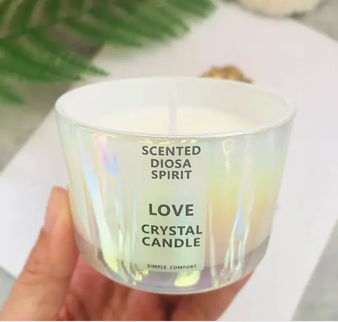 Iridescent Luxury Crystal Soy Wax Scented Crystal Healing Scented