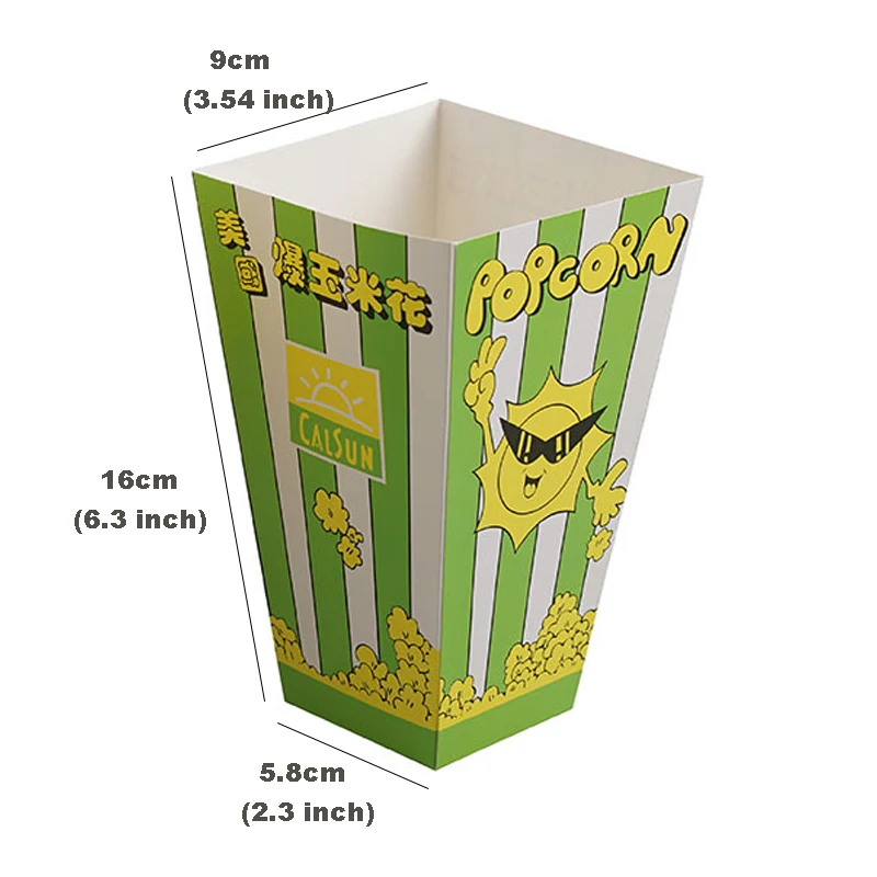 Alibaba.com: Custom printed paper popcorn boxes with lid in green, blue ...