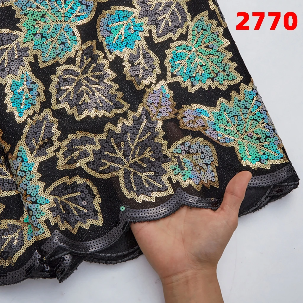 Wedding Sequin Velvet Lace Fabric African 2022 French High Quality