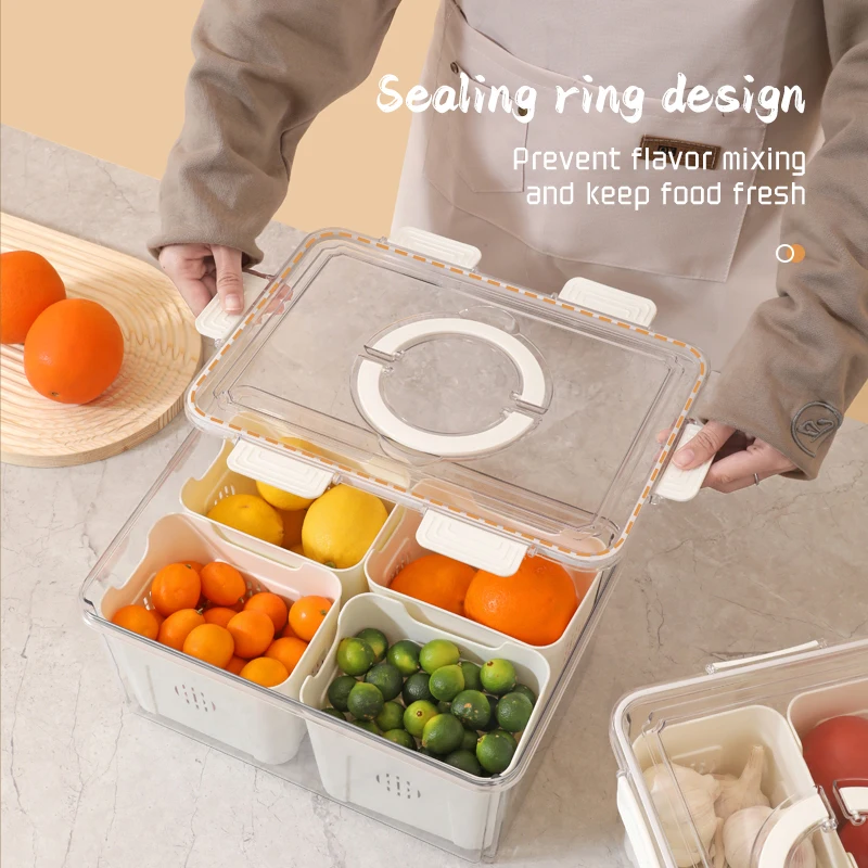 Plastic Food Grade Airtight Stackable Kitchen Refrigerator Storage Dry ...