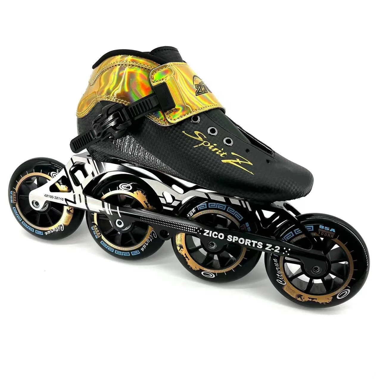 4 Big Wheels High Speed Professional Carbon Fiber 3-Layer Inline Skates for Adults-Lightweight & Comfortable