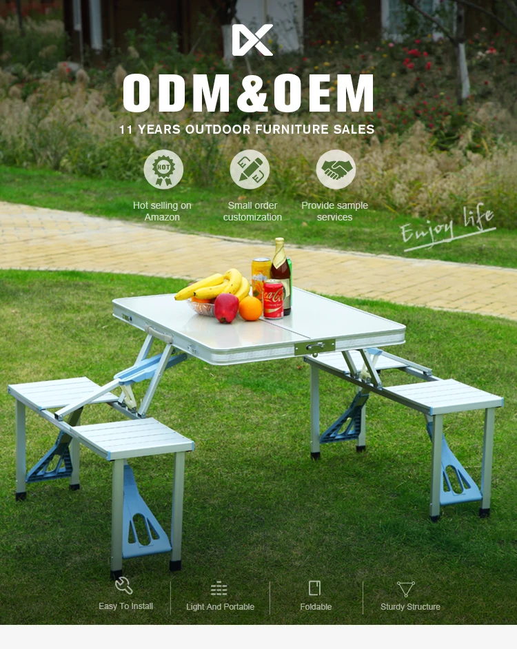 Foldable Catering Picnic Table And Chairs Suitcase For Camping Buy