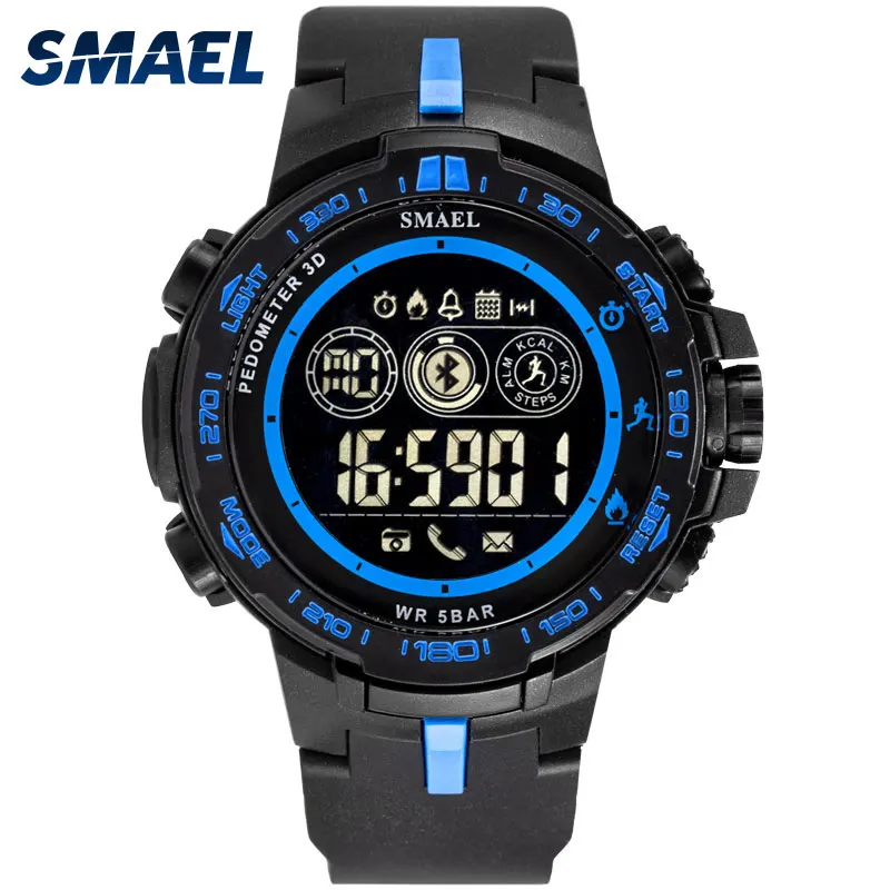 SMAEL 8012 Stylish Stylish Man Digital Watch 2022 Stainless Steel Water Resist LED Light Chronograph Sports Wrist Watch