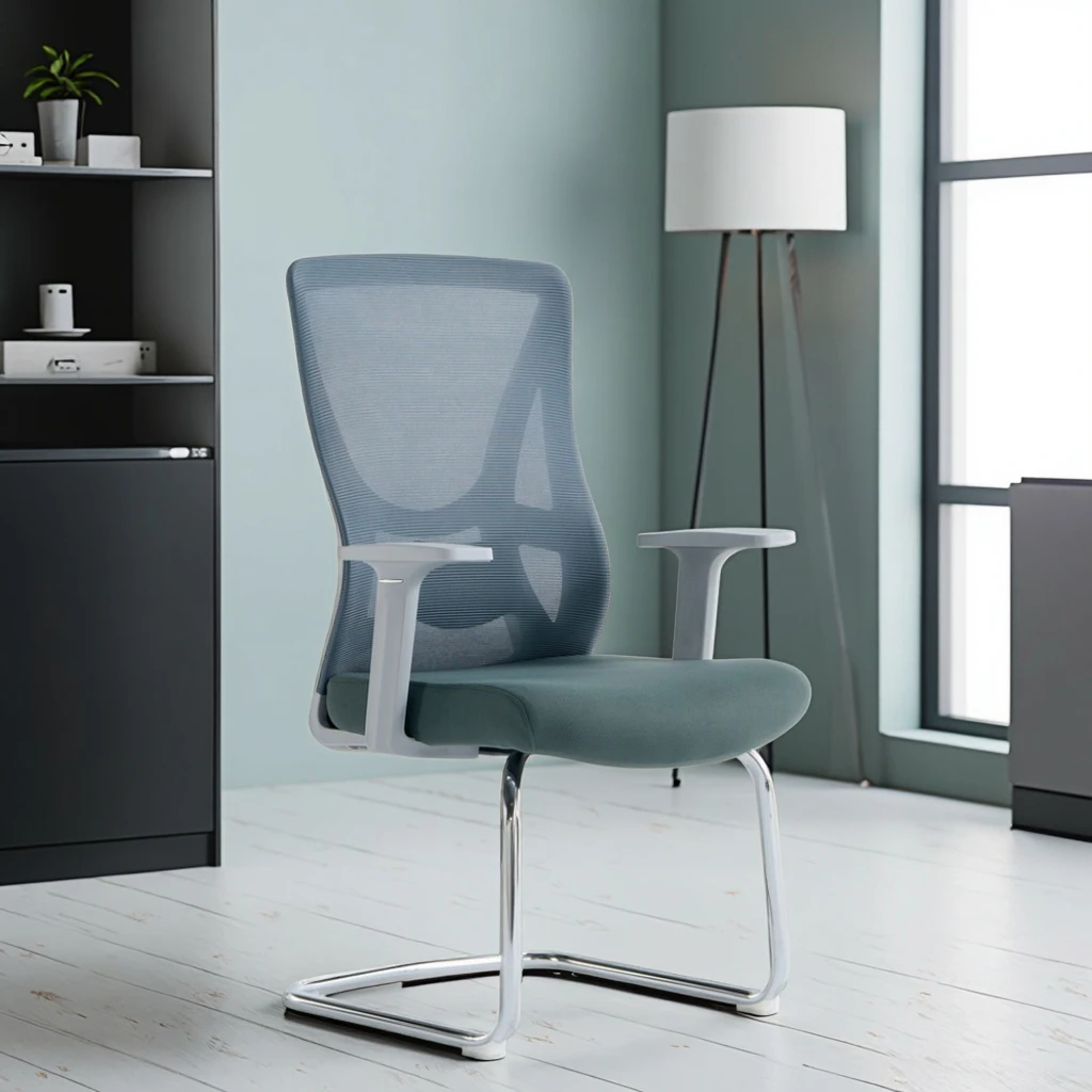 Leer Hot Sale Modern Style Adjustable Ergonomic PU Office Chair with Footrest Swivel Feature Steel Base for Computer Desk Work 5