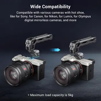 For SmallRig Lightweight DSLR Camera Cage Universal Top Handle 5 Cold Shoe Adapters Base (Lite) 3764 Small Top Handle Grip for detail image