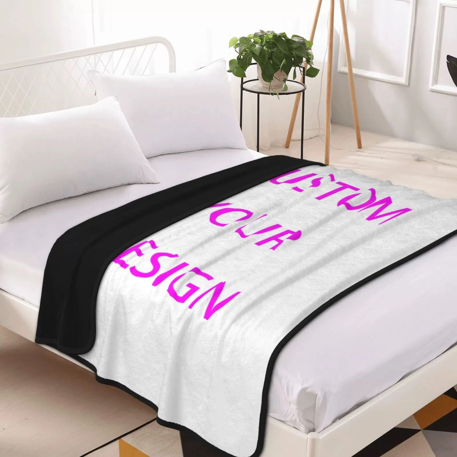 3D Printed Customize Any Logo Design Heavy Thicken 300GSM Flannel Fleece Throw Mink Blanket
