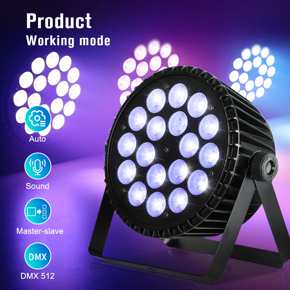 Big Dipper LPC 1818 18x18W RGBWAUV LED Par Light for Stage and DJ