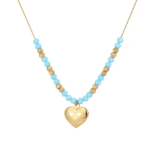 18K Gold-Plated Heart Pendant Necklace for Girls New Design Fashion Fine Jewelry High Quality Stainless Steel Beads for Gift